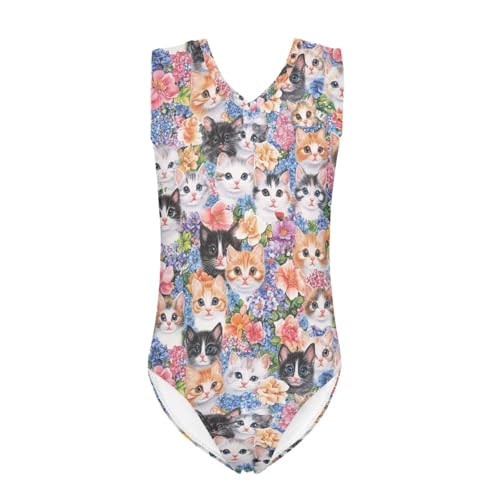 Image of Xpyiqun Swimsuits for Girls 3-14 V Neck Sleeveless Bathing Suit Summer Sport One Piece Swimwear Beach Swimming