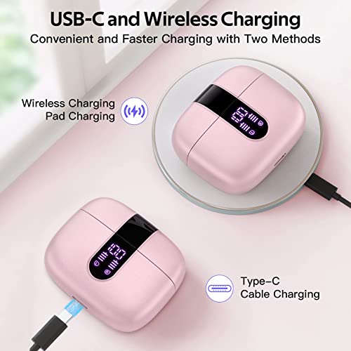 TAGRY-Bluetooth-Headphones-True-Wireless-Earbuds-60H-Playback-LED-Power-Display-Earphones-with-Wireless-Charging-Case-IPX5-Waterproof-in-Ear-Earbuds-with-Mic-for-TV-Smart-Phone-Computer-Laptop-Sports