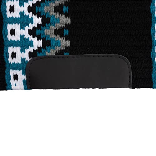 Schneiders Lacey Oversized Western Show Saddle Blanket for Horses | Size 34x40 | Color Royal/Grey | 100% New Zealand Wool | Non-Slip Structure | Ideal Size for Work Pads | Leather Wear Patches - Thumbnail 6
