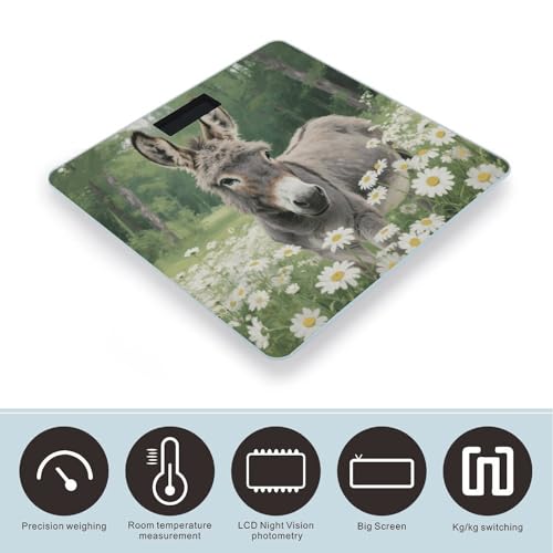 Báscula Digital de Baño con Pantalla LED y Plataforma de Vidrio miniatura 3