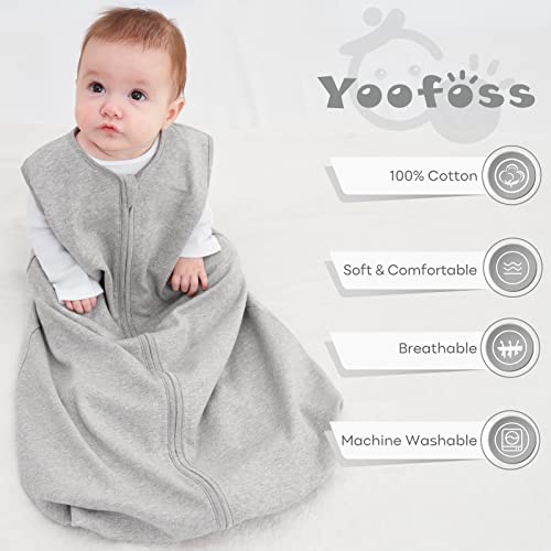 Yoofoss Baby Sleep Sack 6-12 Months 100% Cotton 0.5 Tog Baby Sleeping Bag 2-Way Zipper Toddler Wearable Blankets 3 Pack Breathable Lightweight (Medium) #TOP2