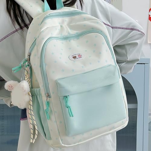 Mochila elegante con estampado de estrellas y nailon de alta densidad 5