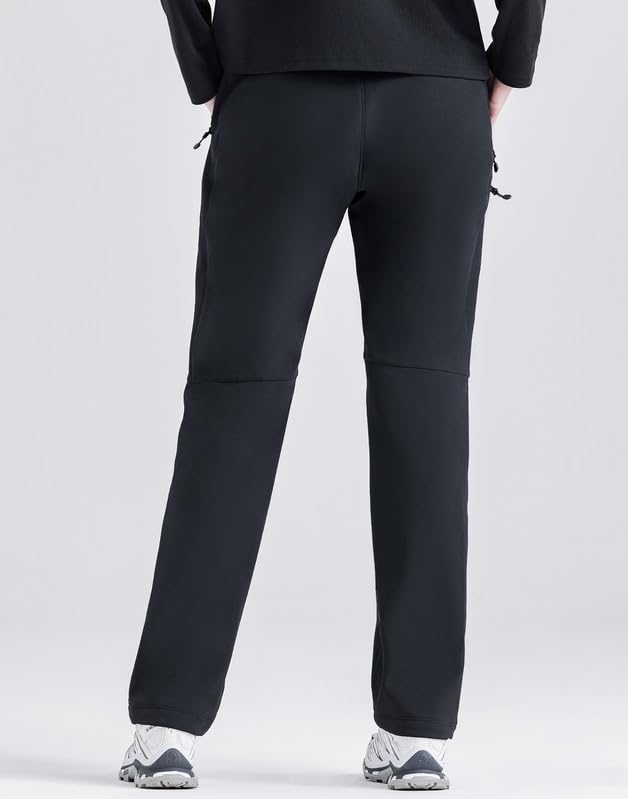 Pioneer Camp Softshellhose Damen Winter Thermo Wanderhose für Frauen Wasserdicht Winddicht Outdoorhose mit 3 Reißverschlusstaschen und Verstellbarer Bund für Herbst Winter