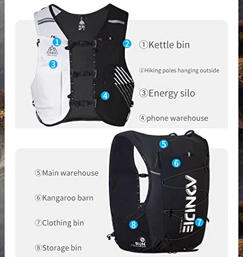 Image of AONIJIE Running Hydration Vest Lightweight & Large Capacity Running Vest for Women Men, Hydration Running Backpack Fits 6.8 inch Phones (Medium, BlackRed with 1.5L Water Bladder)