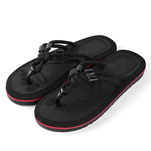 Mesa Men's Modern Zori Flip-Flop Sandals Onyx Black Medium Size 9-10