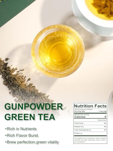 Image of TeeLux Gunpowder Green Tea Loose Leaf, Smooth & Mellow Taste, 16oz