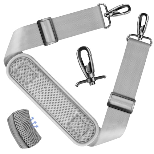 Image of ZINZ Shoulder Strap - 59 Inch Universal Heavy-duty Adjustable Strap with Ultra-thick Fixed Breathable Pad for Laptop, Gym, Camera Bag and More -Light gray