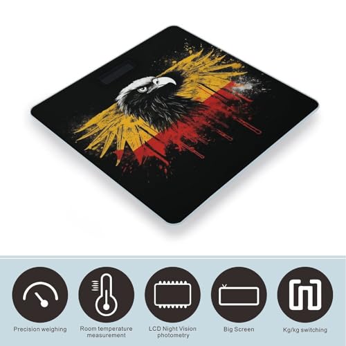 Balanza de baño digital Germany Flag Eagle con vidrio templado miniatura 3