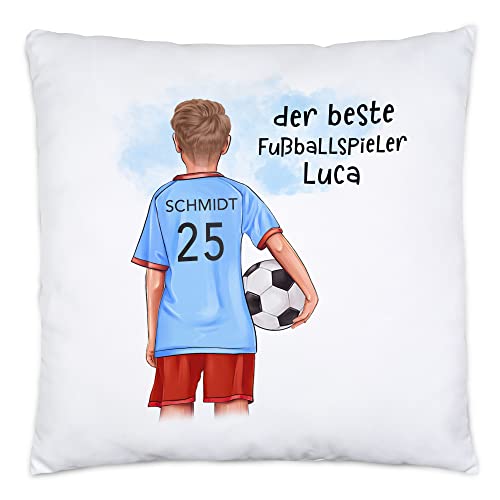 Kiddle-Design Fussball Kissen Personalisiert mit Namen Fußball Personalisiert Fanartikel Kinder Jungs Mädchen Fußballfan