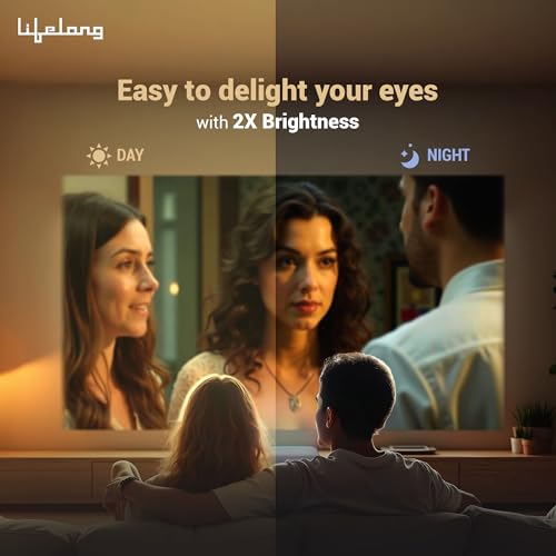 Image of Lifelong Electronics TruePixel Pro Smart Projector | Android, 1080P Full HD Native & 4K Ultra HD Support | 9000 Lumens | For Room & Outdoors | All OTT Apps | WiFi /BT,Mirroring,USB, ARC, HDMI, Speakers