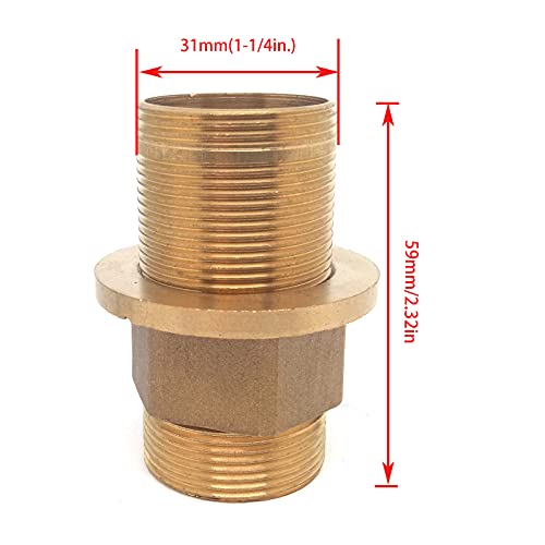 1Pcs 2.32Inch Length Shank Nuts Faucet Tap Extension,Faucet Mount Extension Shank Threaded Pipe Mounting(Type:3) #TOP2