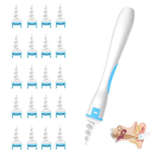 21Pcs Set Ear Wax Removal Tool Spiral Ear Wax Remover Ear Wax Cleaner Silicone Safe Soft Ear Cleaner Replacement Silicone Tips Replacement Tips Washable Ear Cleaner Ear Wax Remover Ear Cleaning Kit