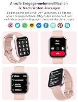 KALINCO Smartwatch Herren Damen, Blutdruckuhr mit Bluetooth-Telefonie, AI Fitness Tracker mit Herzfrequenz SpO2 Stress, 100+ Sportmodi Fitnessuhr,Weltuhr, Schlafanalyse, Geschenkideen für iOS Android – Ansicht 3