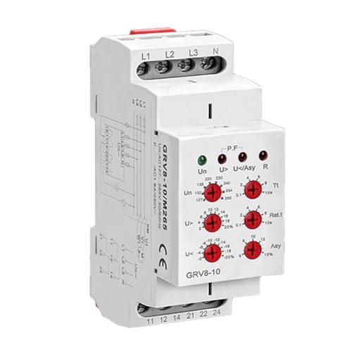 Relais de tension triphasé Grvfrom protection surtension rail DIN - 6