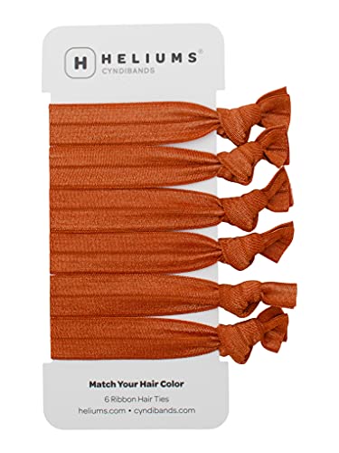 Cyndibands Copper Match Your Hair Color Gentle Knotted Ribbon Elastic Hair Ties For Red Hair And Redheads - 6 Count (Copper Orange) #TOP18