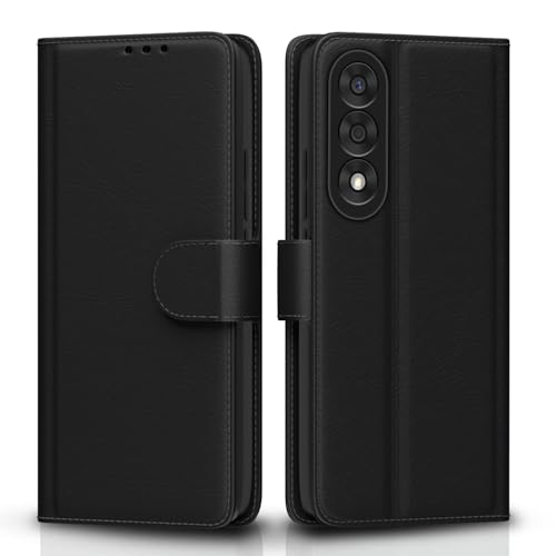 Image of Amazon Basics Flip Cover for OnePlus Nord 5 5G Leather Finish | Wallet Stand and Shock Proof | Inside TPU with Card Pockets | Complete Protection Flip Case (Black)