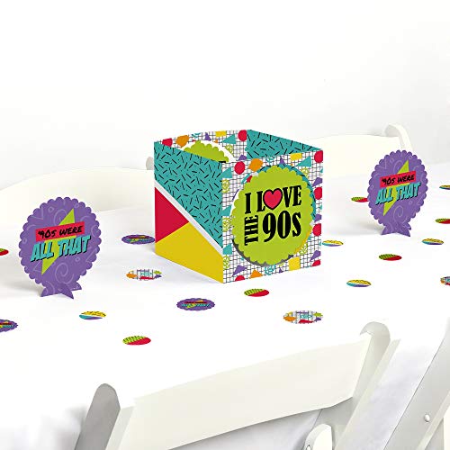 Big Dot of Happiness - 90's Throwback - 1990s Party Centerpiece & Table Decoration Kit