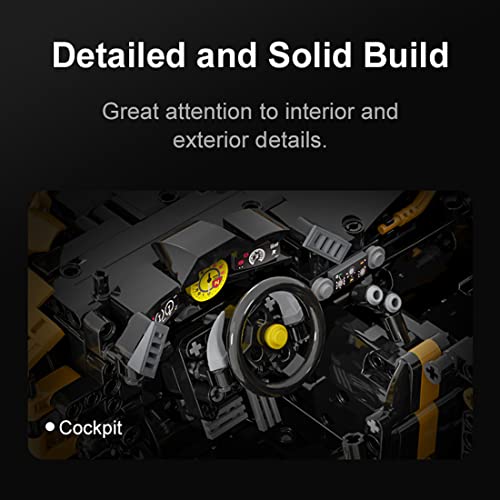 Mocdiy Technik Bausteine Auto für Ferrari 488 Pista, CADA Master C61042w, 1: 8 2.4Ghz RC Italian Super Car mit Motor… – Bild 8