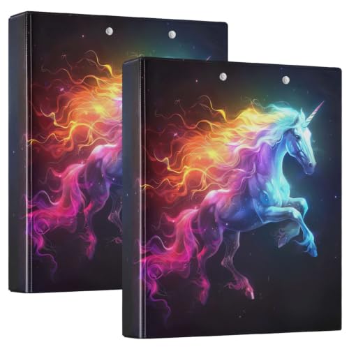 Classeur flexible à anneaux en D licorne de 3,8 cm avec poches intérieures de bureau