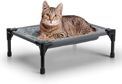 K&H Elevated Cat Bed, Pet Hammock Cot, Indoor Cat Bed, 22x17in, G...