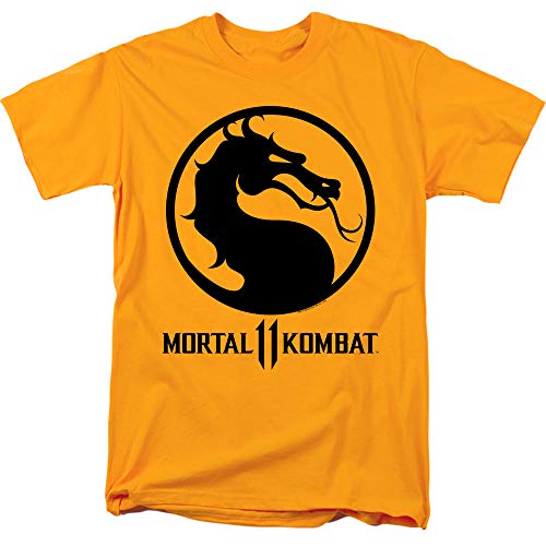 Mortal Kombat 11 T-Shirt Dragon Logo Gold Tee, XL