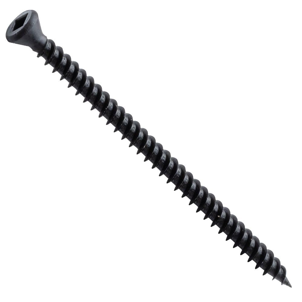 Centerline #6 x 3'' Trim Head Square Drive Wood Screws, Black, 100-Pack