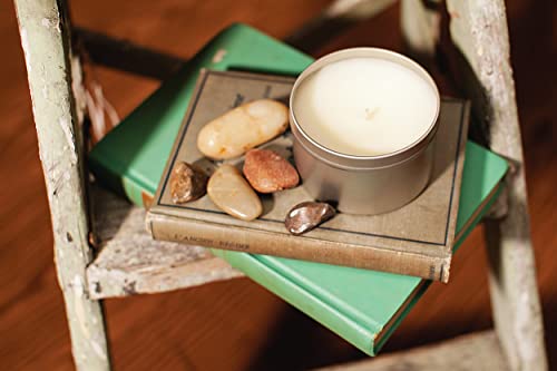 Aira Soy Candles - Organic, Kosher, Vegan, Tin Candle W/ Therapeutic Grade Essential Oil Blends - Hand-Poured 100% Soy Candle Wax - Paraffin Free, Burns 60+ Hours - Almond Creme - 8 Ounces #TOP2