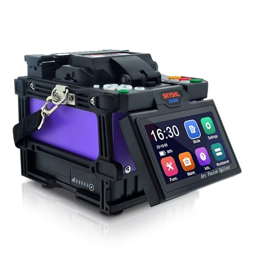 Image of Core Alignment Optical Fiber Fusion Splicer (with 5pairs Electrodes+Car Charger+Fiber Cleaver Kit) Low Splice Loss Auto Focus Fiber Splicing Welding Machine With 4.3 inch Touch Screen(SS428F-512)