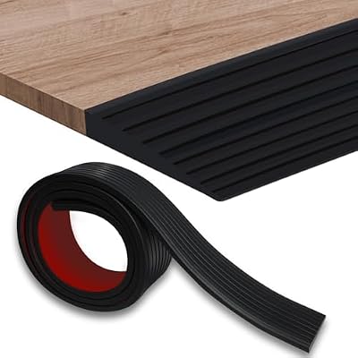 Storystore Threshold Ramps for Doorways, Self-Adhesive Floor Transition Strip, 3/8 Inch Rise Rubber Garage Threshold Ramp for Wheelchair Stroller Scooter Reducer