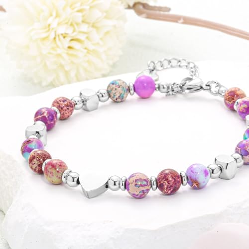 Image of Desimtion Healing Natural Stone Bracelets for Women Girls, Sometimes You Forget You're Awesome -Christmas Gifts for Women Teen Girls, Best Friend Birthday Gifts for Women Friendship Bracelets