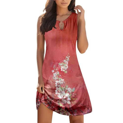 Robe d'été sans manches pour femme mini robe de plage fleurie style boho