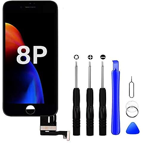 Hoonyer for iPhone 8 Plus Screen Replacement Black LCD Touch Screen Digitizer Replacement Display Assembly with Free Repair Tools (iPhone 8 plus, black) Cover