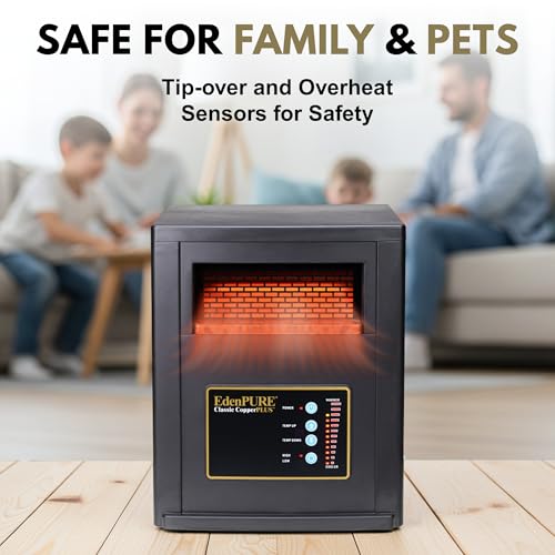 Image of EdenPURE CopperPLUS Infrared Heaters for Indoor Use Portable 1000 Sq Ft
