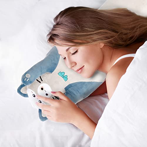 Luminar Bowo Long Cat Plush Kawaii Body Pillow， 35.4” Soft Pp Cotton Filling Cartoon Cute Plushies Pillow For Children Funny Stuffed Animals For Girls Gifts（Blue） #TOP4