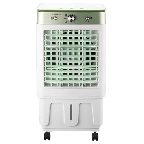 Ventilador Enfriador de Aire evaporativo portátil, Enfriador evaporativo 3 en 1 con Tanque de Agua, 3 velocidades para refrigeración en Exteriores, Patios, garajes e Industria.