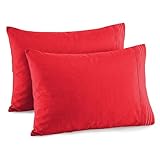 Elegant Comfort Premium Hotel Quality 2-Piece Pillowcase Set, Luxury & Softest 1500 Thread Count Egyptian Quality Bedding Pillowcases, Wrinkle and Fade Resistant, Red, Standard/Queen