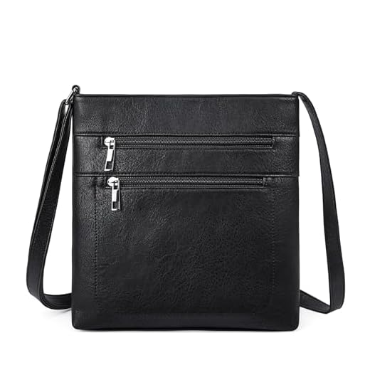 BOSTANTEN Bolsas transversais femininas bolsa de ombro média acolchoada com bolso com zíper, Z - preto, Bolsa tiracolo