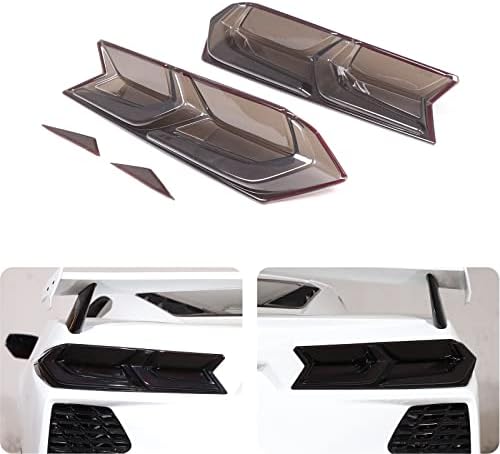 Car Tail Light Smoked Black Protection Cover Trim ABS 4PCS Compatible with Chevrolet Corvette C8 Stingray 2020-2023 Car Styling Accessories