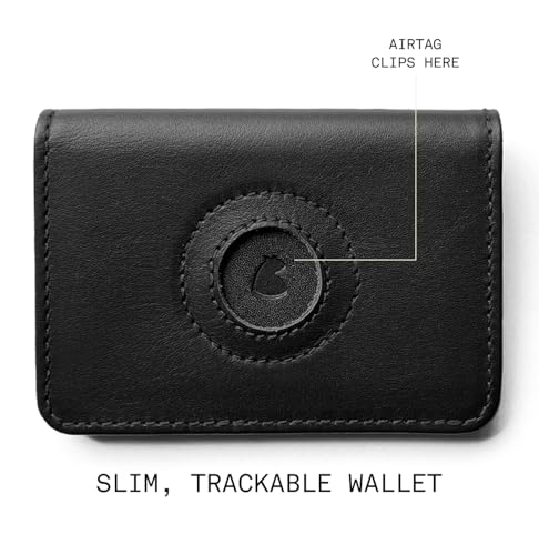 Leather Wallet for Apple AirTag NW041I – Slim Front Pocket Bifold – Handmade in Brazil – Full-Grain Leather – Holds Cards & Cash – Gift for Men – Minimalist Travel Wallet - Black2