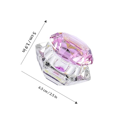 Vaso de Cristal para Uñas con Tapa, Container Acrílico Rosa miniatura 2