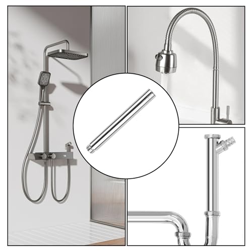 DXLing Duschkopf Verlängerungsarm 15cm Dusche Verlängerungsrohr G1/2 Gewinde Edelstahl Gerader Badezimmer Duschstangen Verlängerung Runde Verchromung Handbrause Extender für Badzubehör