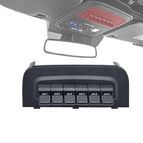 KINETRAX OEM Overhead Auxiliary Switch Panel for 2021-2025 Ford Bronco & F-150, 6-Gang Upfitter Switch Replacement for Overhead Sunglasses Holder, Factory-Style Control Panel