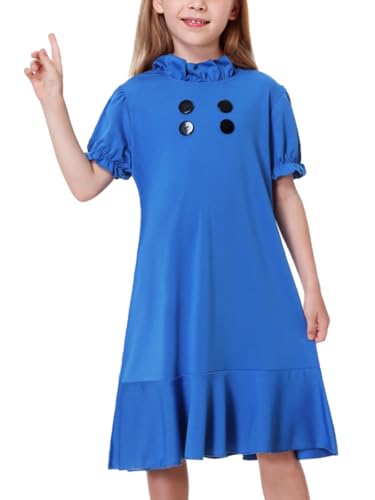 Remimi Girls Halloween Blue Dress Short Sleeve Pink Dresses 5-14 Years