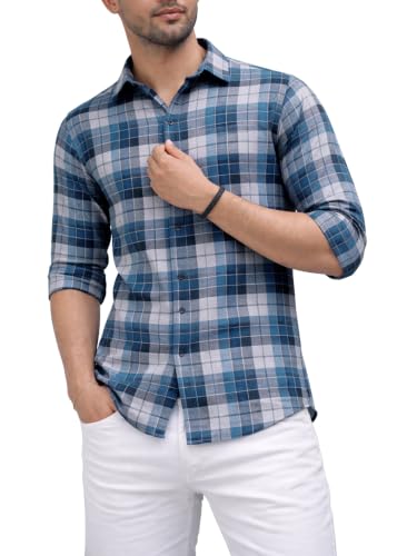 Image of Noble Monk Men's Full Sleeve Shirt | Casual Formal Button Down Top | Regular Fit Stylish Wear | Comfortable Everyday Apparel