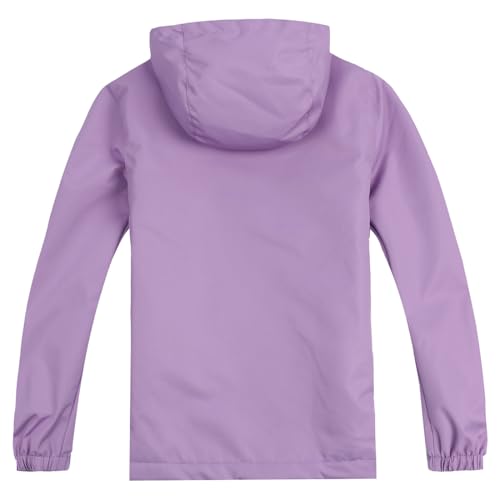 Image of Jingle Bongala Kids Waterproof Rain Jackets Lightweight Raincoats Fleece & Knitted Lining Hooded Windbreaker for Boys Girls
