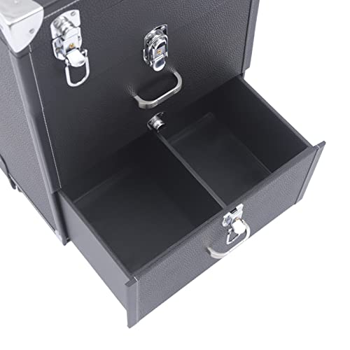 Chldessing Professional Rolling Makeup Case Cosmetology Case On Wheels 2 Large Drawers Nail Case Trolley Traveling Cosmetic Train Case With Makeup Pouch For Storage Rolling Cart Tool Cart #TOP4