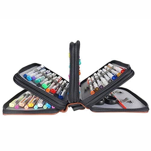 Sunreek Gel Pens For Adult Coloring Books-60 Colors Gel Pens Set With Pu Leather Travel Case For Sketching, Drawing & Custom Artistic Creations Adult Coloring Books #TOP5