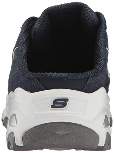 Skechers Women's D'Lites Fit Bright Sky Sport Sneaker Shoes, White/Silver, Size 11