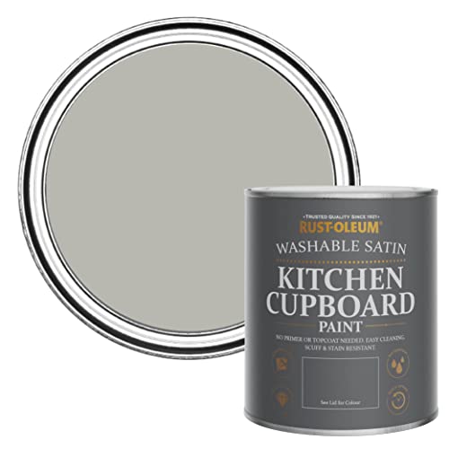 Rust-Oleum Grey Scrubbable Kitchen Cupboard Paint in Satin Finish - Grey Tree 750ml