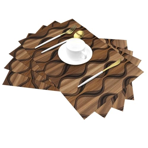Sets de table tissés haute densité au design raffiné pour repas | Lot de 4